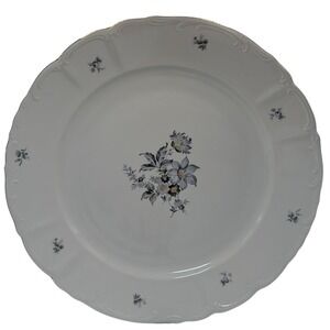 Fine Bohemian China Serving Platter‎ Chop Plate Wildflower Scrolled Edge Vintage